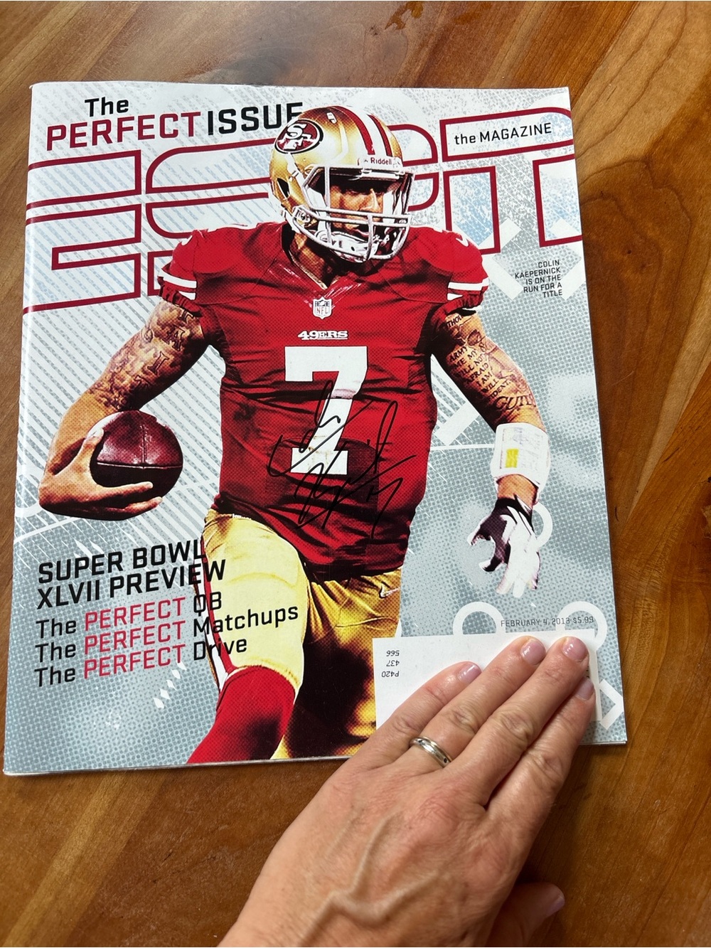 Signed San Francisco 49ers Colin Kaepernick Magazine Cover - Red & Gold